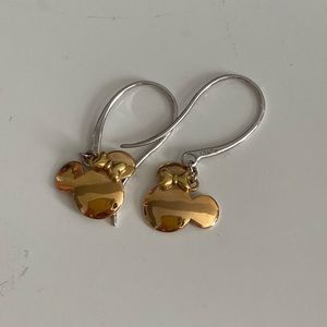18k Disney Minnie Mouse earrings rose gold and white gold